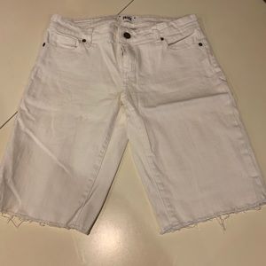 Paige white denim Bermuda shorts